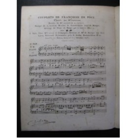 BERTON H. Françoise de Foix Couplets Chant Harpe ou Piano ca1810