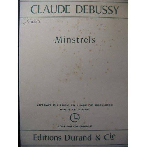 DEBUSSY Claude Minstrels Piano 1972