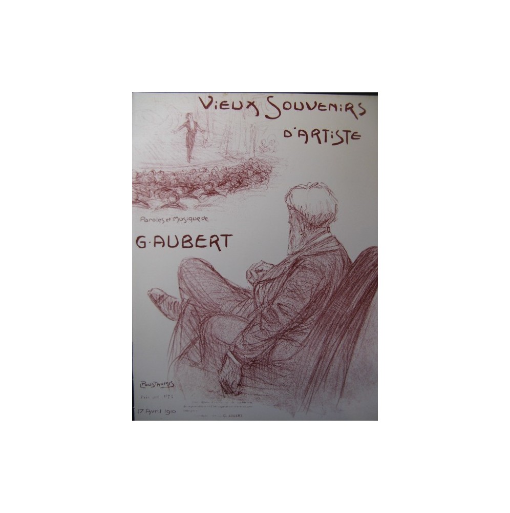 AUBERT Gaston Vieux Souvenirs d'Artiste Pousthomis Chant Piano 1910