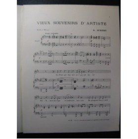 AUBERT Gaston Vieux Souvenirs d'Artiste Pousthomis Chant Piano 1910