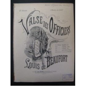 DE BEAUFORT Louis Valse des Officiers Piano XIXe