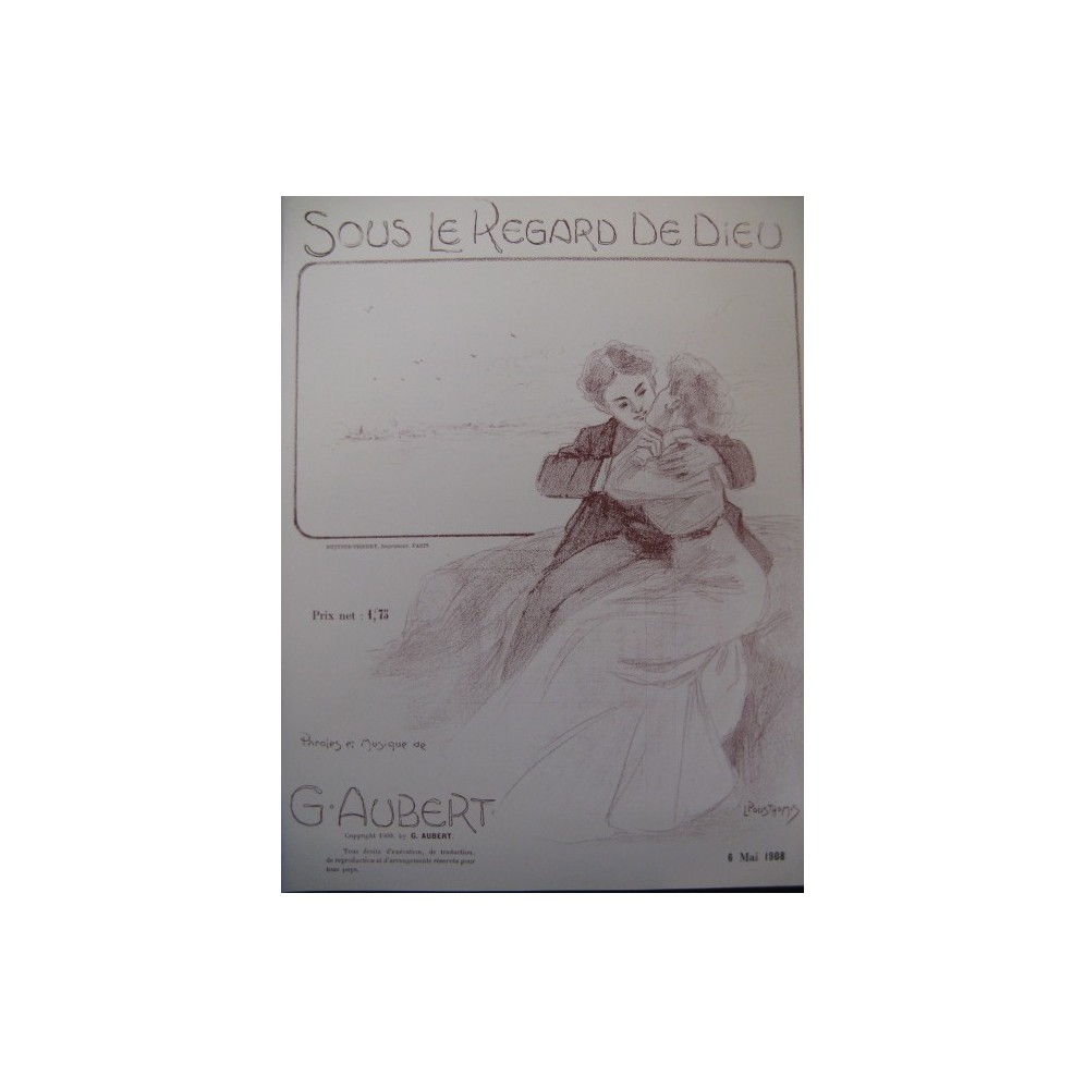 AUBERT Gaston Sous le regard de Dieu Pousthomis Chant Piano 1909