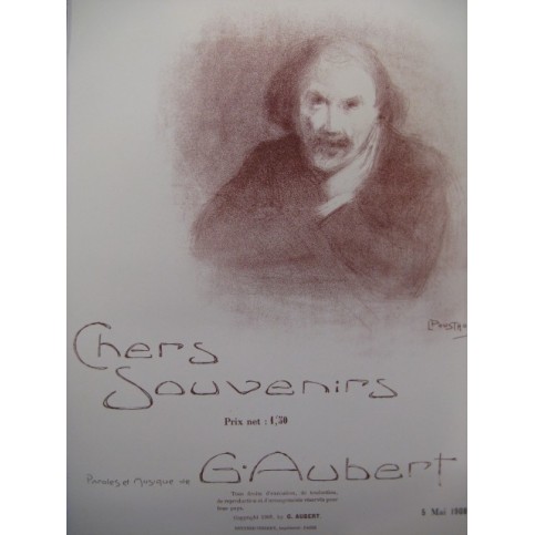 AUBERT Gaston Chers Souvenirs Pousthomis Chant Piano 1908