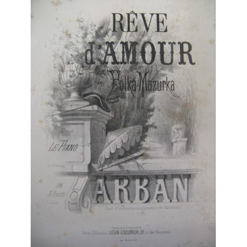 ARBAN Rêve d'Amour Piano ca1870