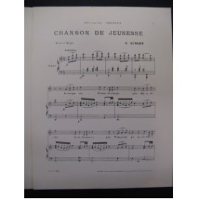 AUBERT Gaston Chanson de Jeunesse Pousthomis Chant Piano 1910