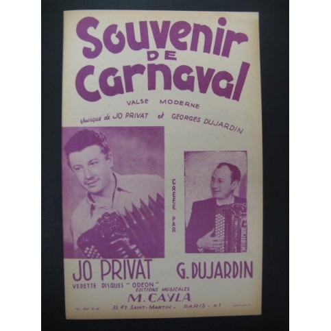 Souvenir de Carnaval Jo Privat Accordéon 1952