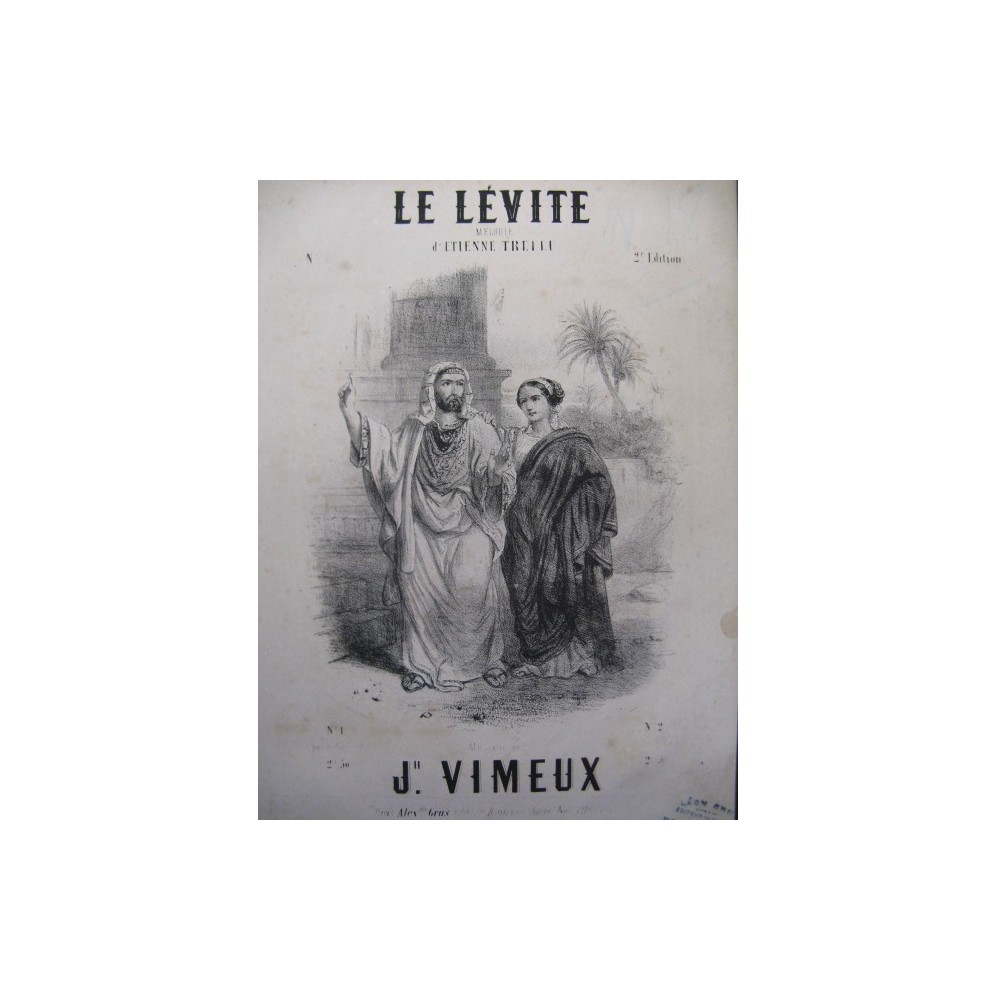 VIMEUX Joseph Le Lévite Chant Piano 1844