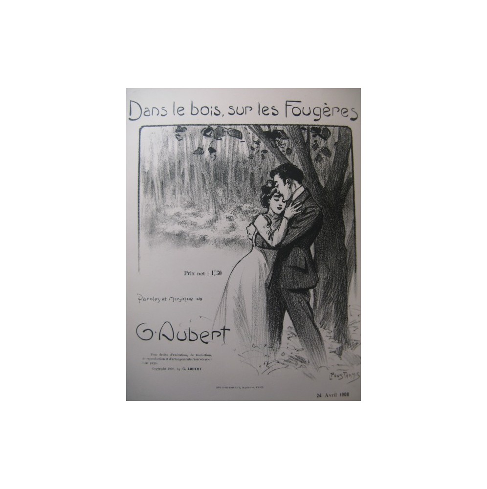 AUBERT Gaston Dans les Bois Pousthomis Chant Piano 1909
