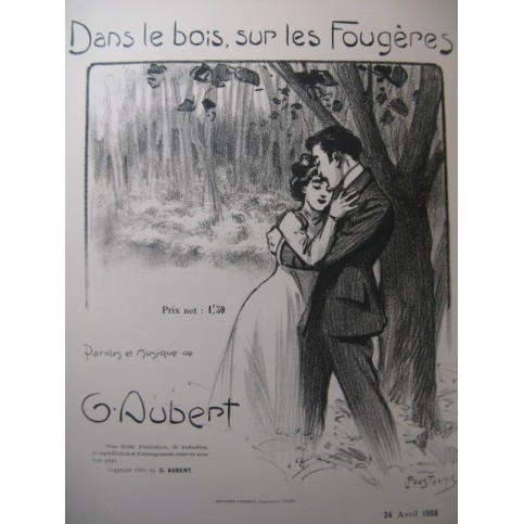 AUBERT Gaston Dans les Bois Pousthomis Chant Piano 1909