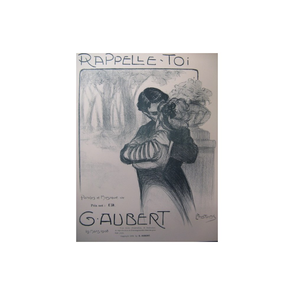 AUBERT Gaston Rappelle-Toi Pousthomis Chant Piano 1909