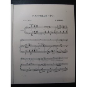 AUBERT Gaston Rappelle-Toi Pousthomis Chant Piano 1909