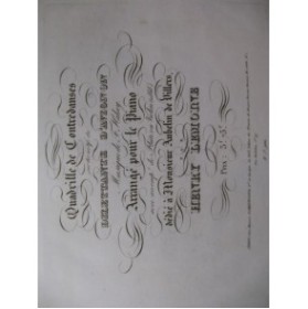 LEMOINE Henry Quadrille Dilettante d'Avignon Piano ca1830