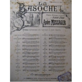 MESSAGER André La Basoche No 9 Duo Chant Piano 1890