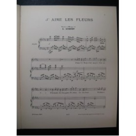 AUBERT Gaston J'aime les Fleurs Pousthomis Chant Piano 1908