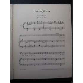 AUBERT Gaston Pourquoi ? Chant Piano 1907