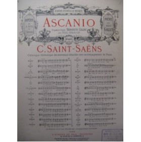 SAINT-SAËNS Camille Ascanio No 8 Chant Piano 1889