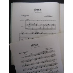 DUNKLER Emile Rêverie Violoncelle Piano 1867