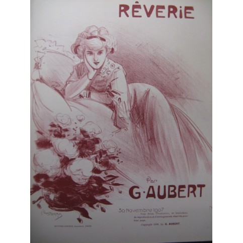 AUBERT Gaston Rêverie Pousthomis Chant Piano 1908