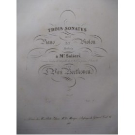 BEETHOVEN Sonate No 1 op. 12 Violon Piano ca1850