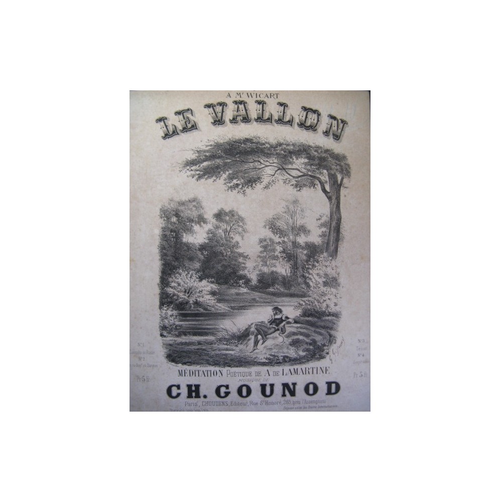 GOUNOD Charles Le Vallon Chant Piano ca1860