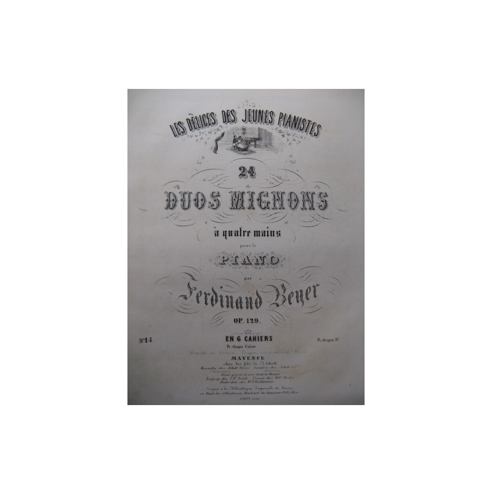 BEYER Ferdinand Duo Mignon No 14 Piano 4 mains ca1855