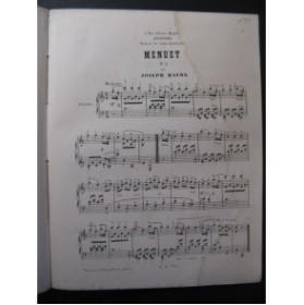 HAYDN Joseph Menuet Piano 1867