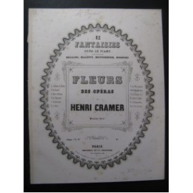 CRAMER Henri Mélange n° 2 sur le Prophète de Meyerbeer Piano ca1855
