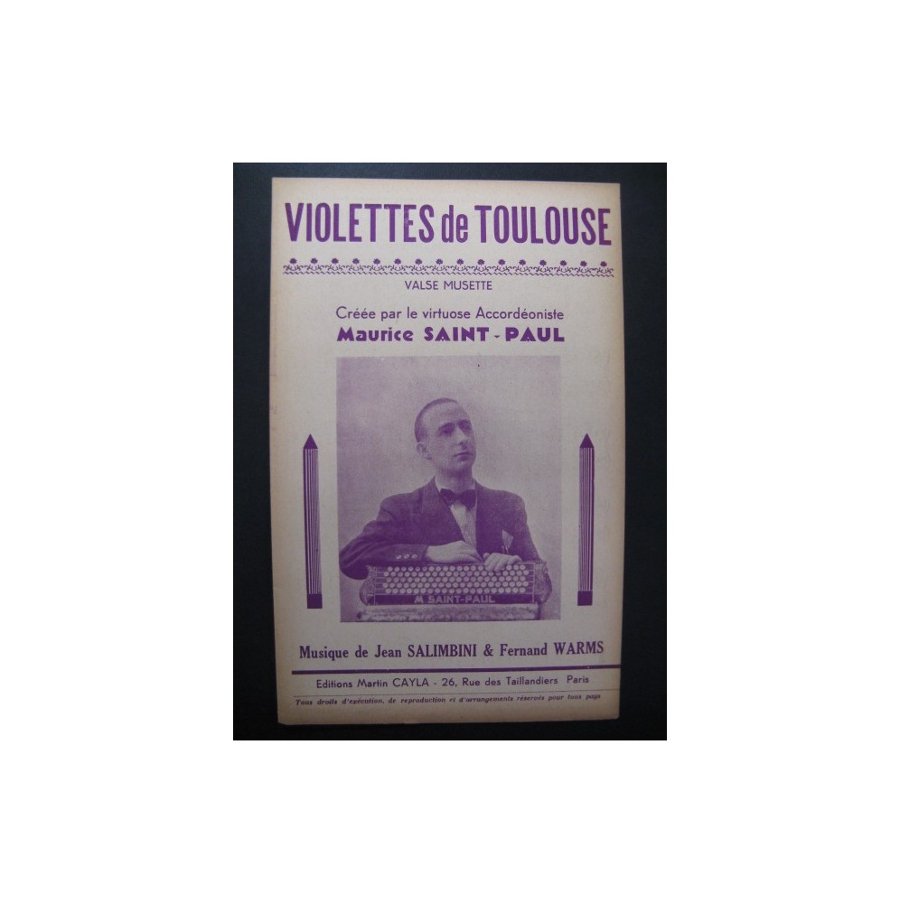 Violettes de Toulouse Maurice Saint-Paul Accordéon