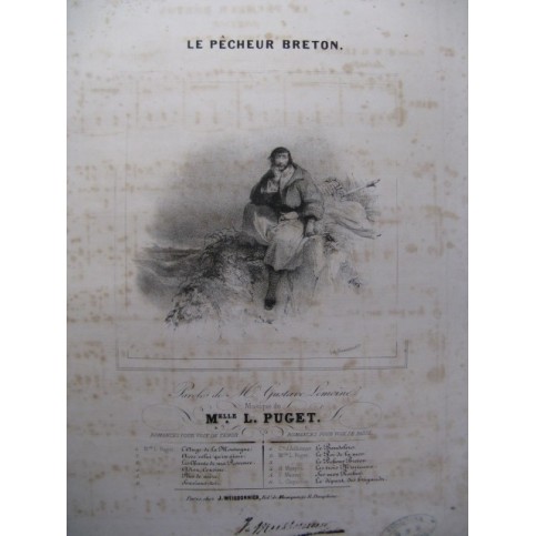 PUGET Loïsa Le Pêcheur Breton Chant Piano ca1830
