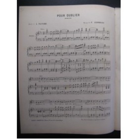 CORBEAU F. Pour Oublier Chant Piano 1898