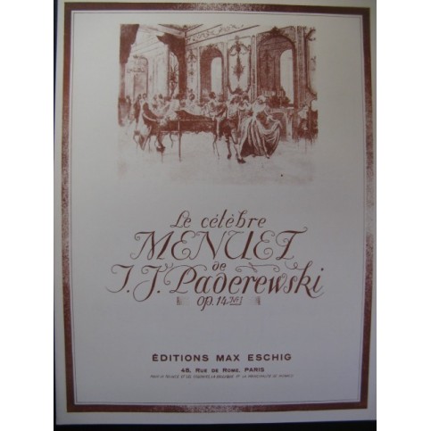 PADEREWSKI I. J. Menuet pour Piano 1946