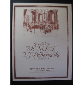 PADEREWSKI I. J. Menuet pour Piano 1946