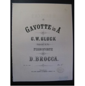 GLUCK C. W. Gavotte in A Piano XIXe