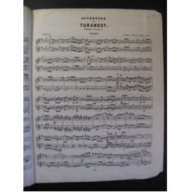 WEBER Turandot Ouverture Piano 4 mains XIXe