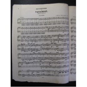 WEBER Turandot Ouverture Piano 4 mains XIXe