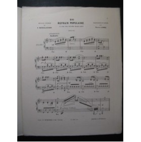MENDELSSOHN Mélodie op 63 No 5 Piano ca1878