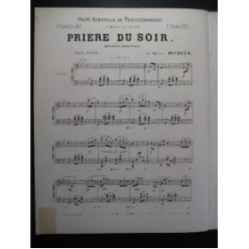 MICHEUZ Georges Prière du Soir Piano 1879
