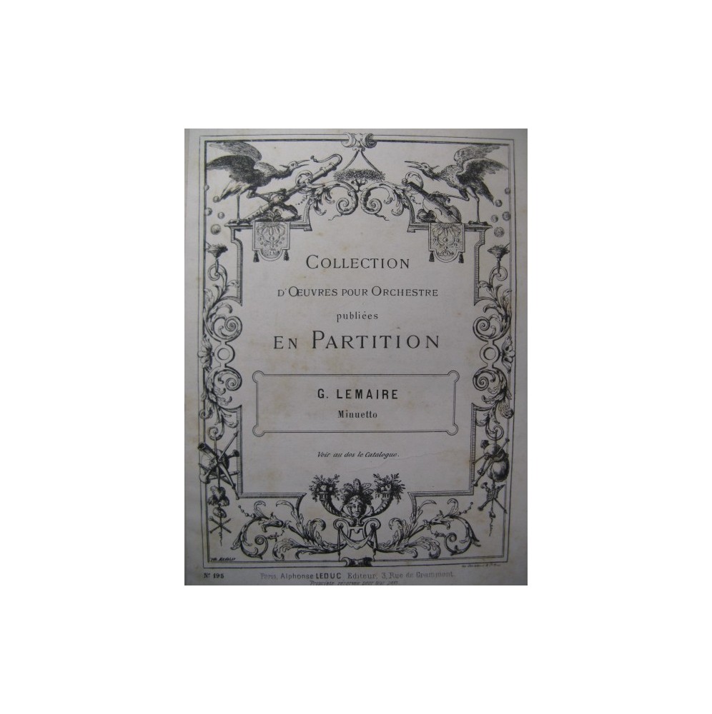 LEMAIRE Gaston Minuetto Orchestre à cordes ca1890