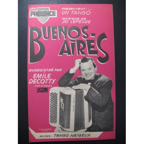 Buenos-Aires Tango Neigeux Accordéon 1964