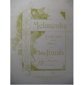 TEIXERA Arthur Melancolia Piano 1902