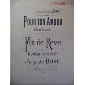 BOSC Auguste Pour ton Amour Chant Piano