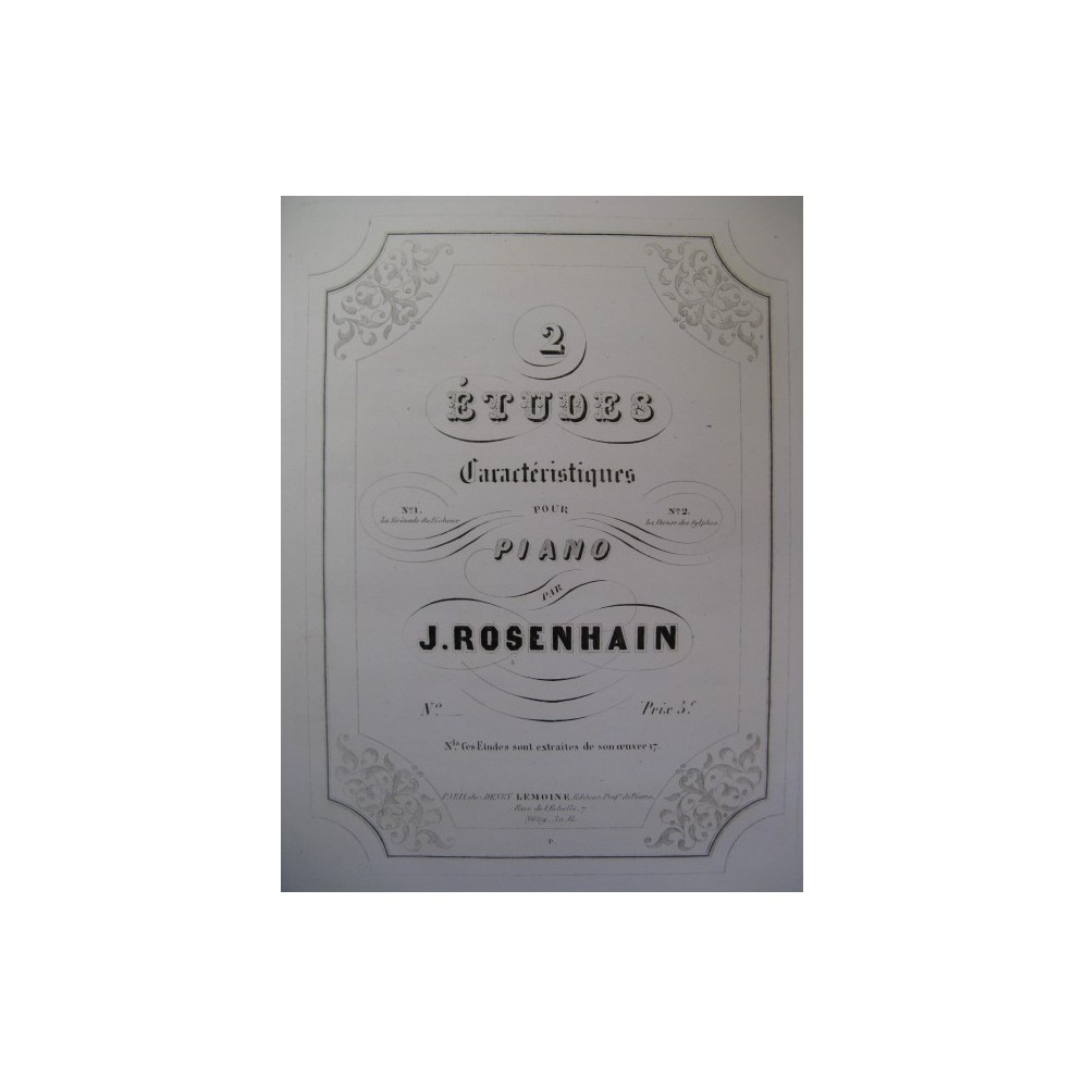 ROSENHAIN Jacques La Danse des Sylphes Piano ca1850