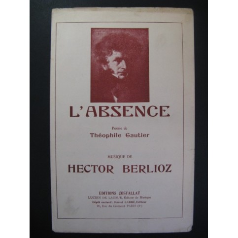 BERLIOZ Hector L'Absence Chant