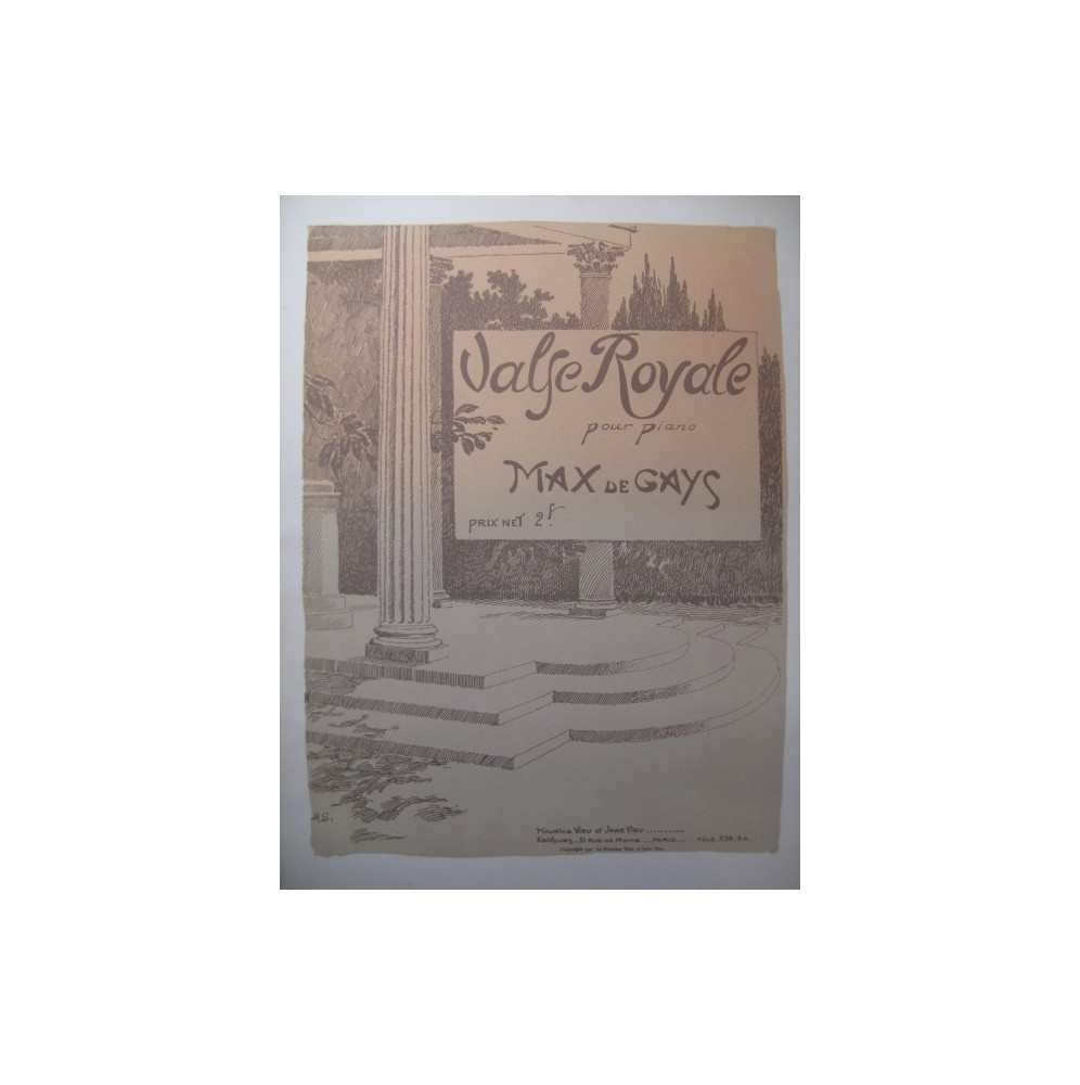 DE GAYS Max Valse Royale pour Piano 1911