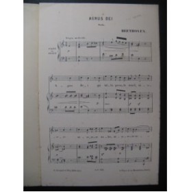 BEETHOVEN Agnus Dei Chant Piano ou Orgue XIXe