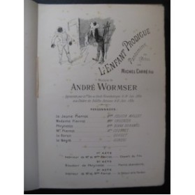 WORMSER André L'Enfant Prodigue Pantomime Piano 1890