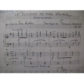 Le Clocher de mon Village Chanson Corse Fernand Warms 1937