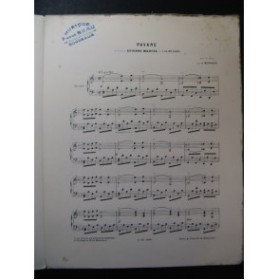 SAINT-SAËNS Camille Pavane Etienne Marcel Piano 1878