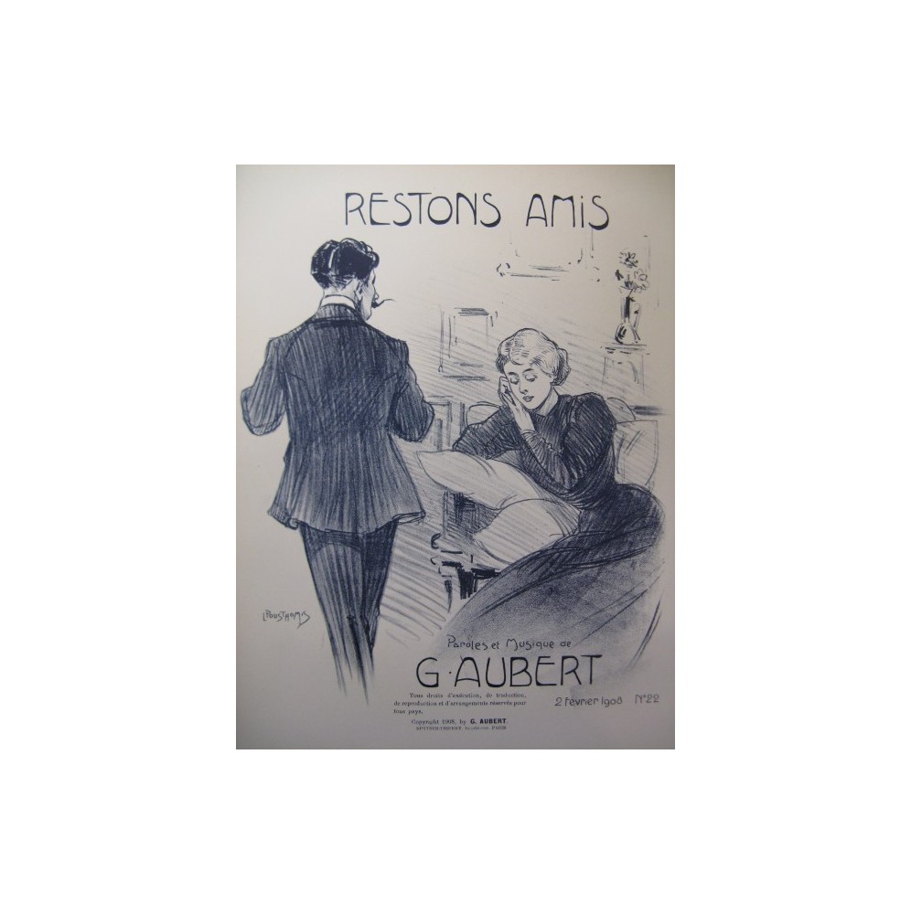 AUBERT Gaston Restons Amis Pousthomis Chant Piano 1908