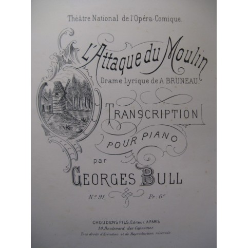 BULL Georges Fantaisie sur L'Attaque du Moulin Piano ca1895